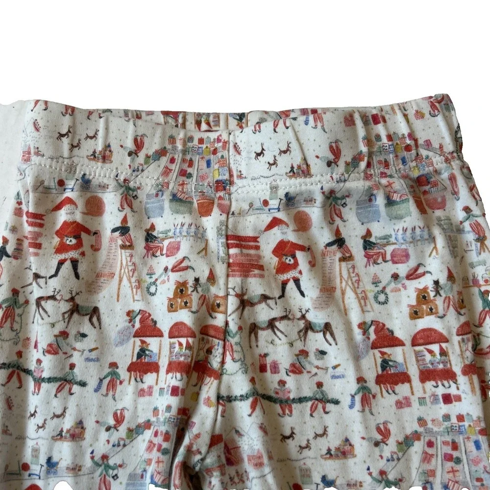LAKE Toddler Girls Pajama Pants Size 3 Christmas Santa Reindeer Pastels